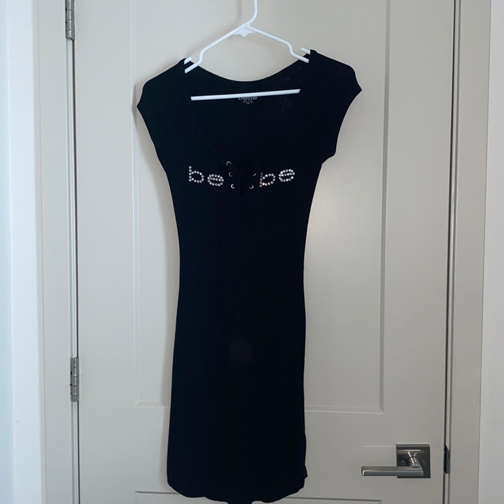Bebe dress. Ribbed scretchy fabric. Like new.